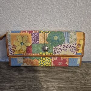 FOSSIL Vintage Colorful Floral Patchwork Women's Wallet